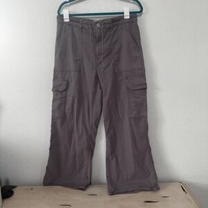 SO Cargo Pants Wide Leg Drawstring Waist Gray XL Short Women